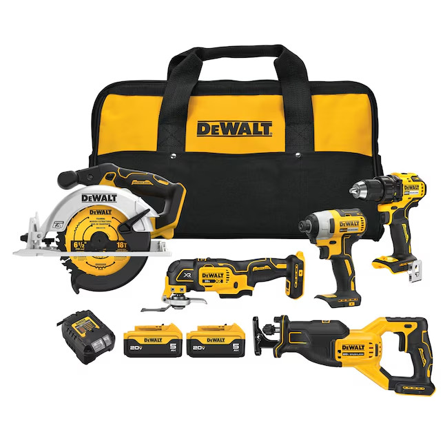 DEWALT 5-Tool Combo Kit 20V MAX - DCK530P2 ( 2 Batteries + Charger Included )
