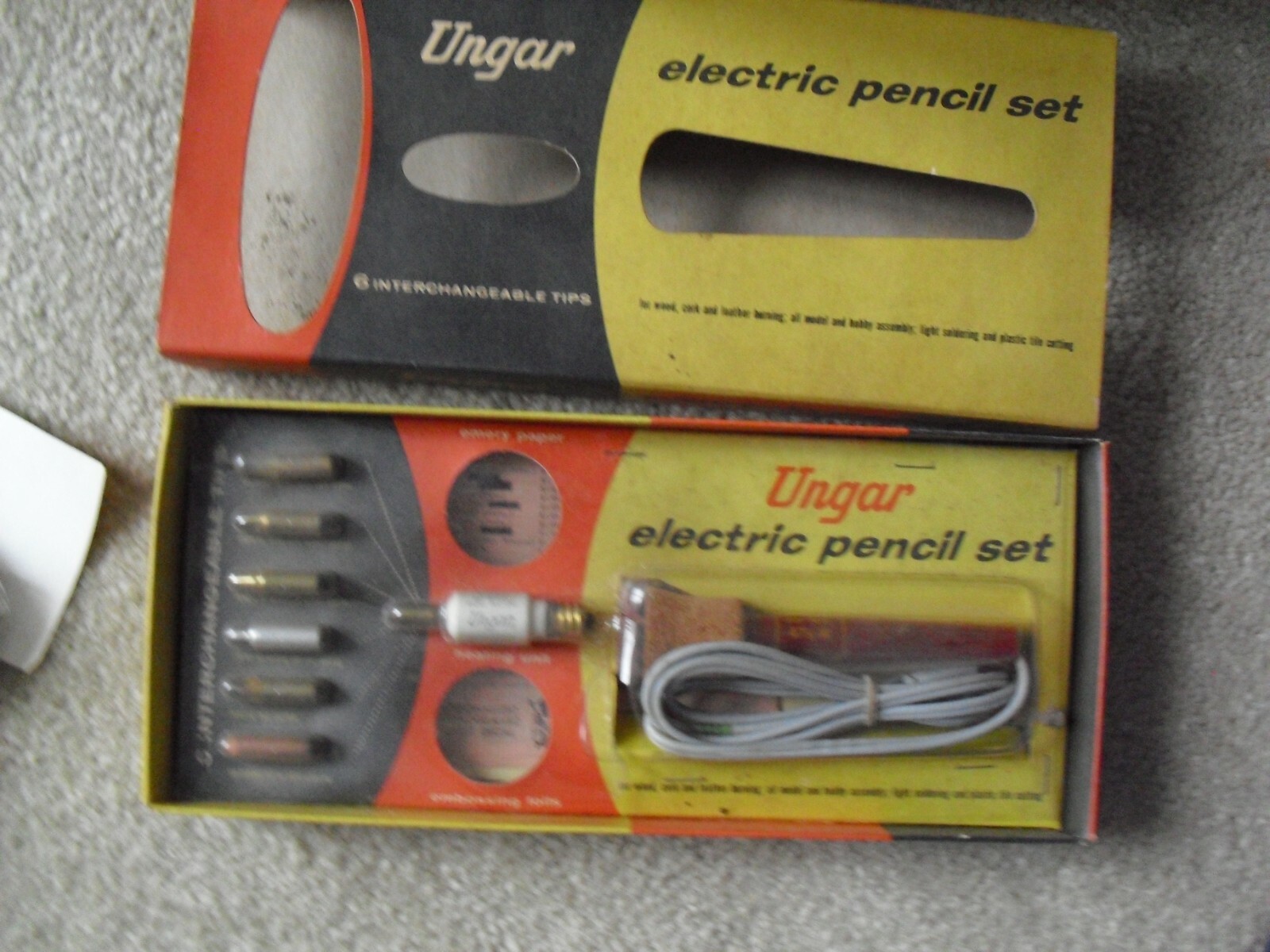 Vintage Ungar Electric Pencil Set with 6 Tips NIB #217