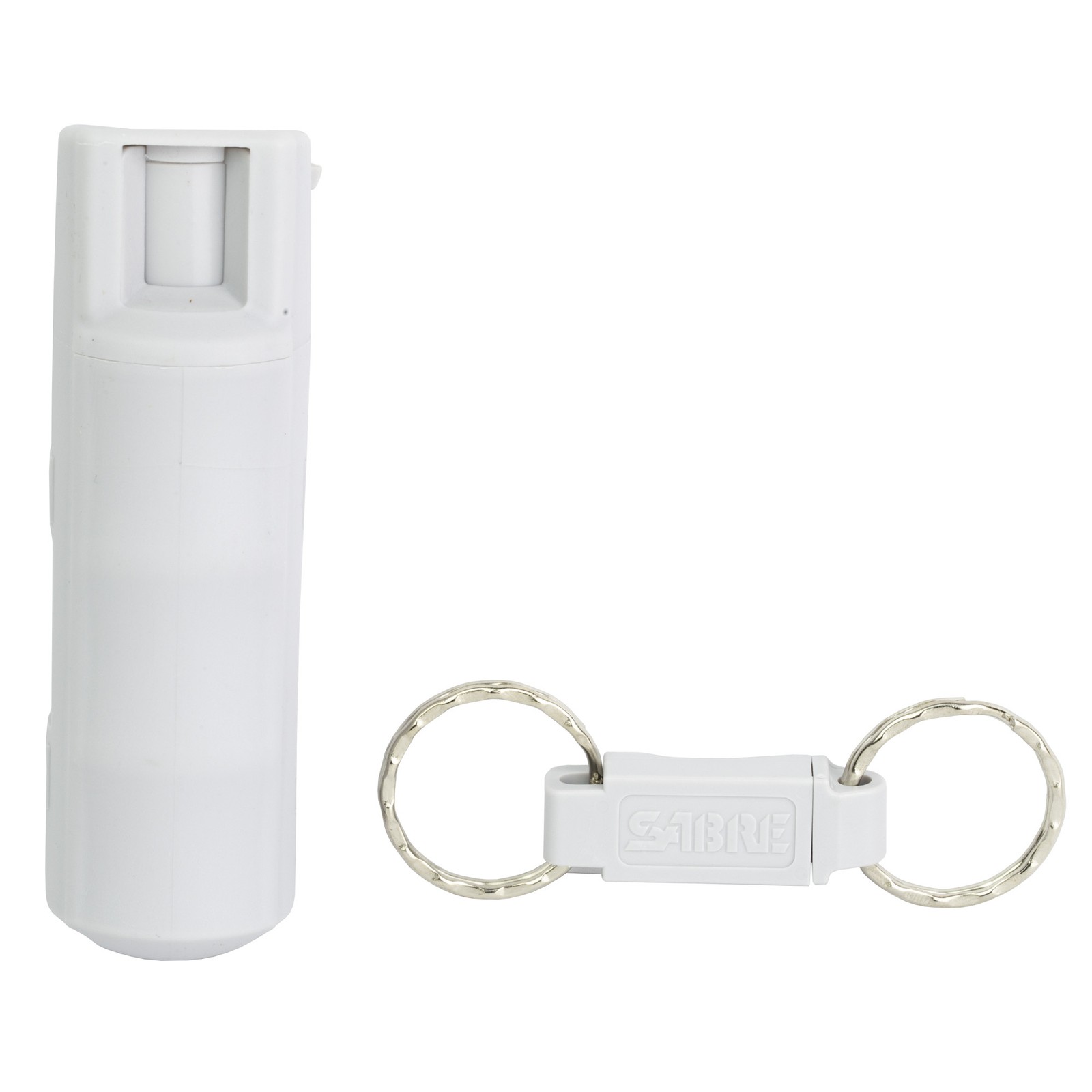 Sabre Hardcase Pepper Spray 0.54oz Quick Release Key Ring Light Gray