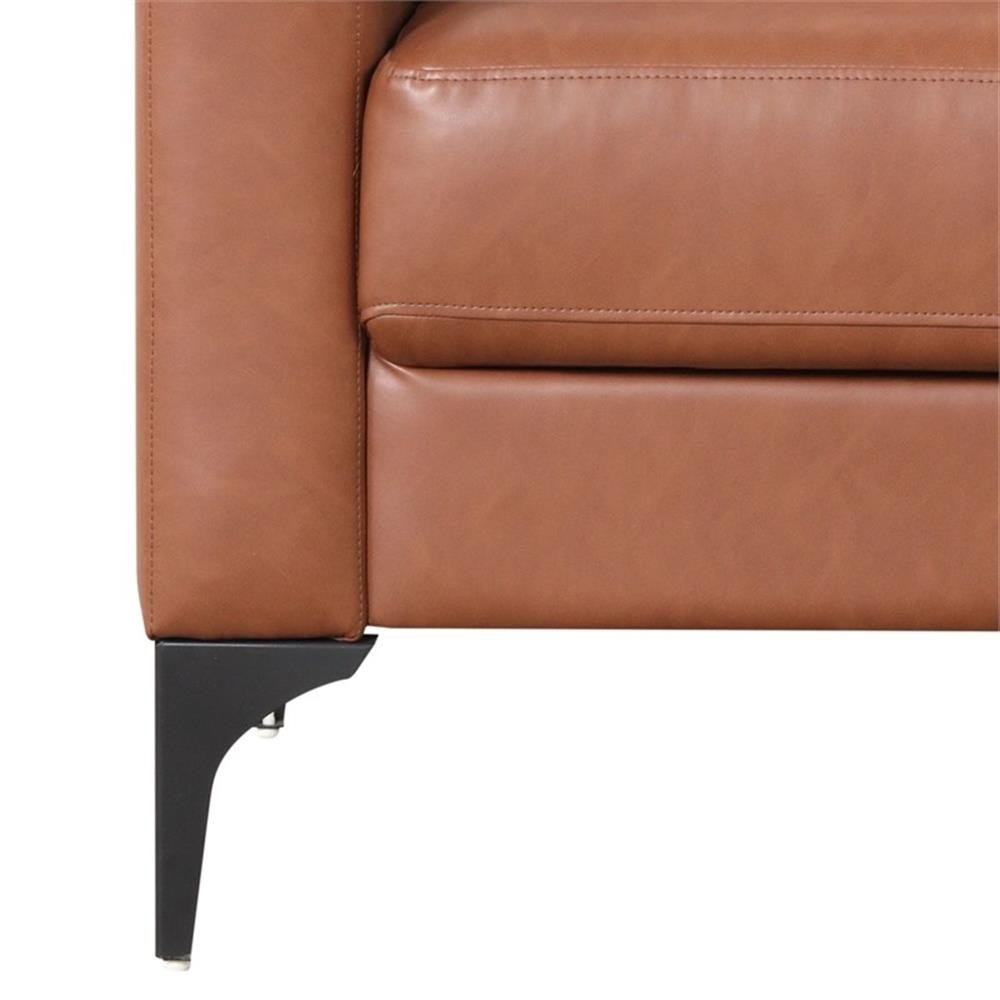 Serta Finley Stationary Loveseat in Brown Faux Leather Upholstery