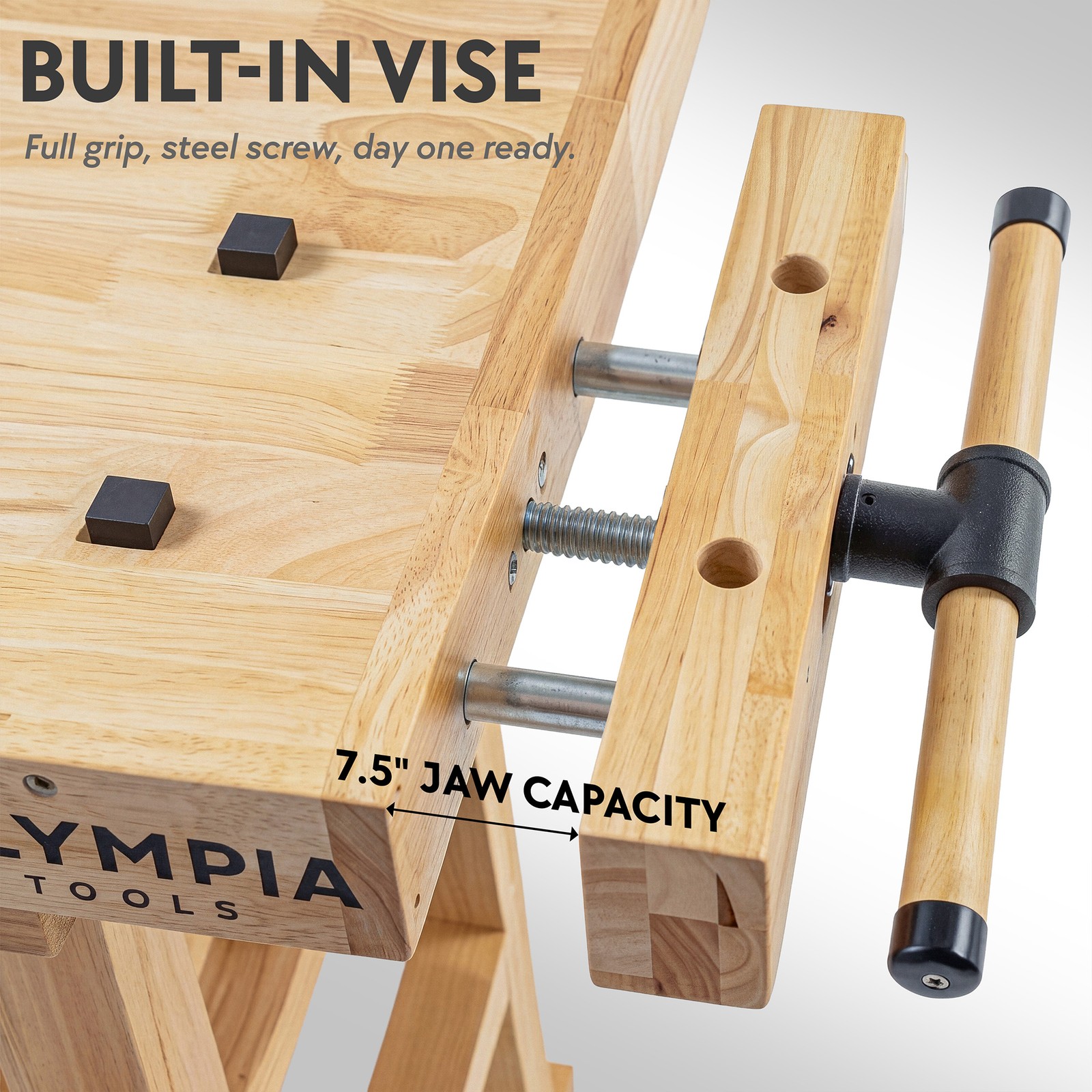 Olympia Tools 60 Inch Heavy Duty Rubberwood Workbench