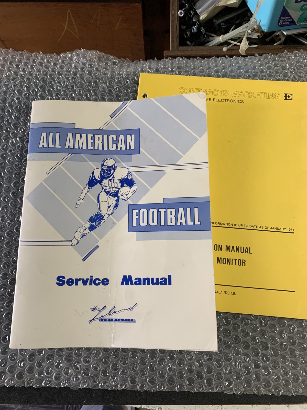 Original all American football plus monitor Leland￼ARCADE VIDEO GAME manual