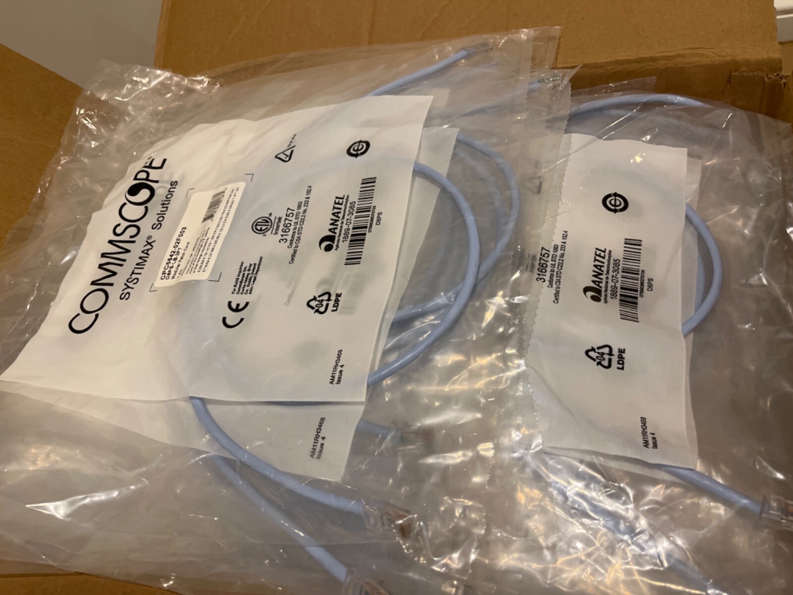 Commscope Systimax D8PS-LB-3FT (100) Modular  Patch Cord Light Blue Jacket 3FT