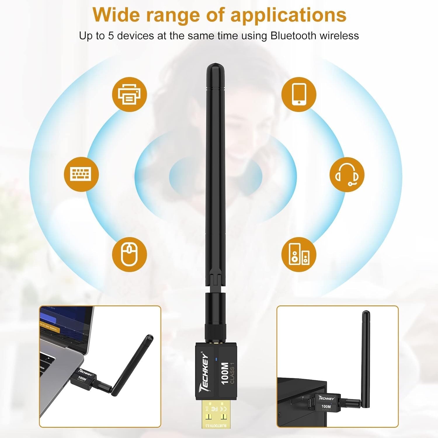 Long Range Bluetooth 5.3 USB Adapter - High-Speed Wireless Data Connection