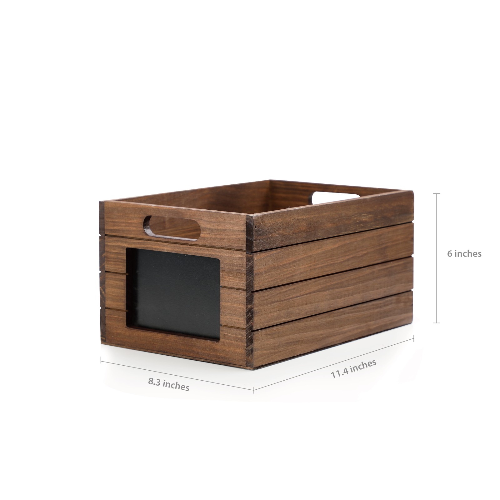 Wood Storage Crate with Chalkboard Label
