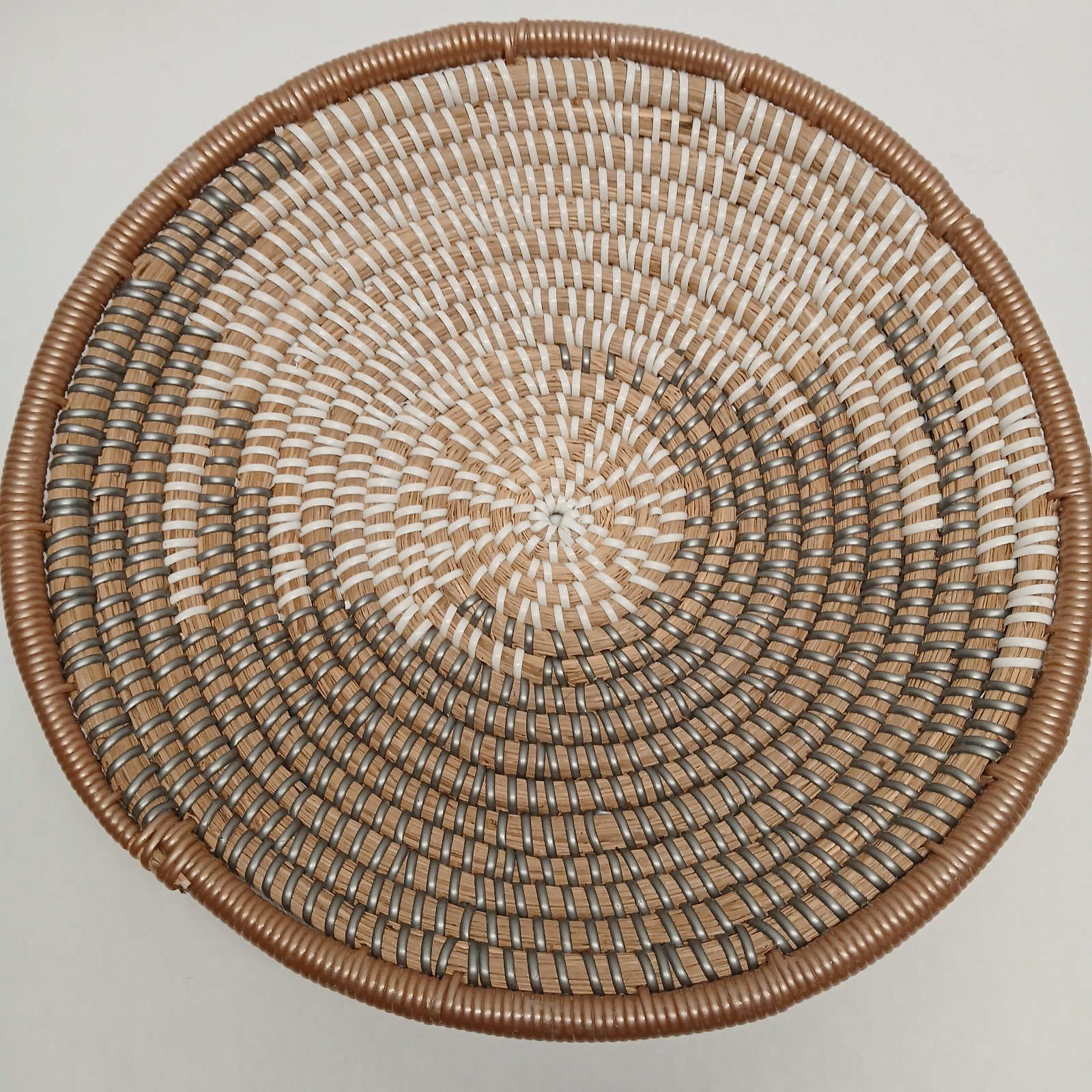 3 Piece Lot of Boho Round Wall Basket Decor, Seagrass Rattan Wicker Gallery Wall