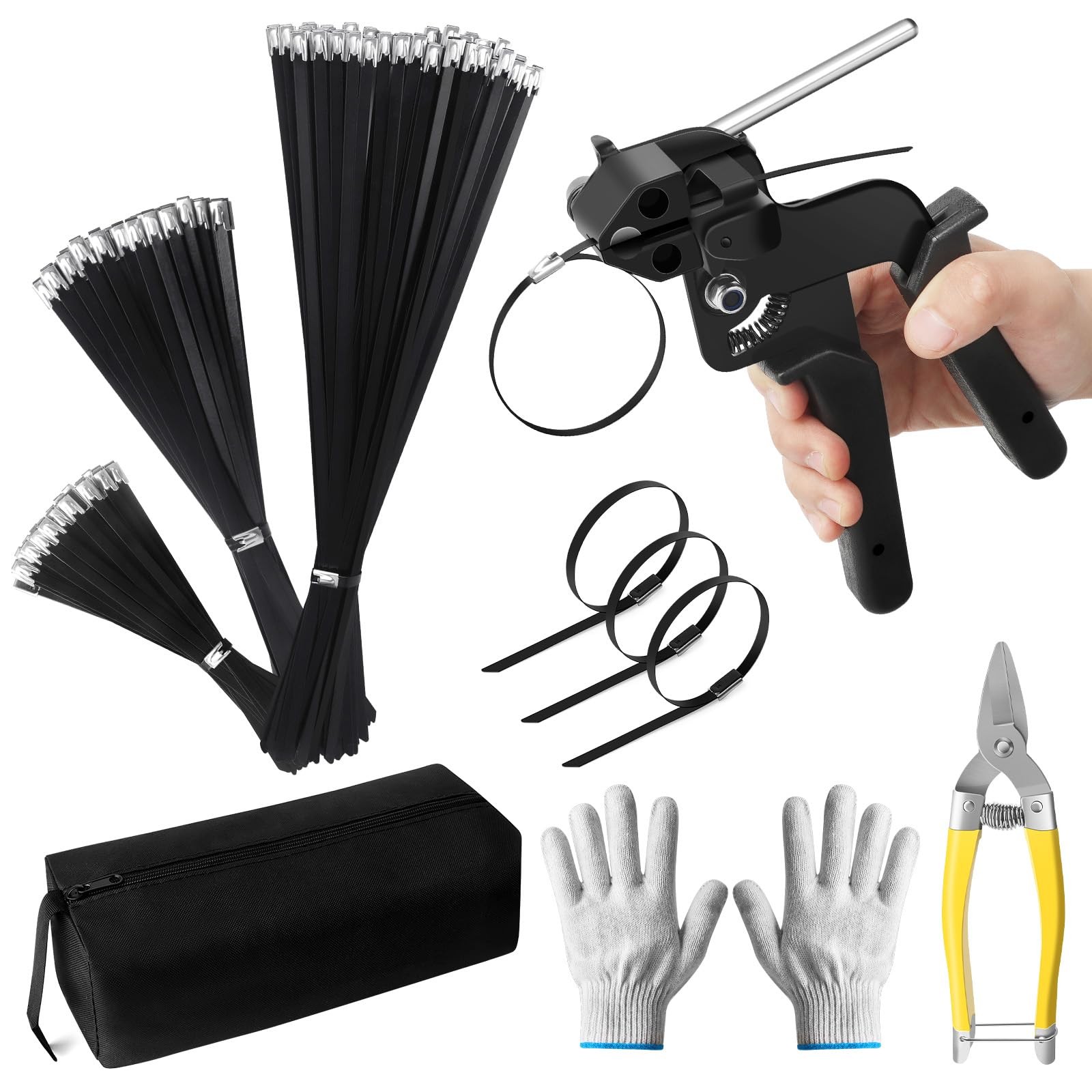 Pro Metal Zip Tie Tool Kit 150 HeavyDuty Stainless Ties for Auto & Outdoor
