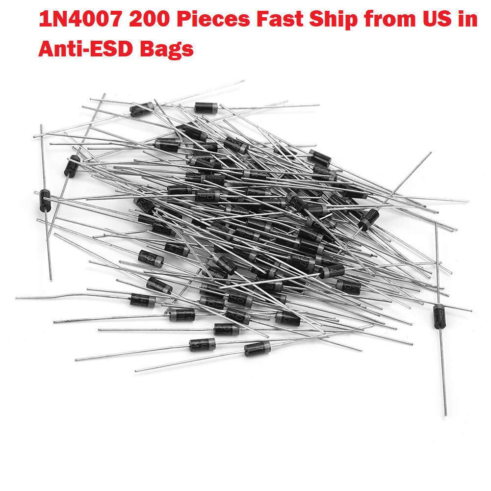 200pcs 1N4007 Rectifier Diode 1A DO-41 1amp 1000 Volt 1A Ships from US