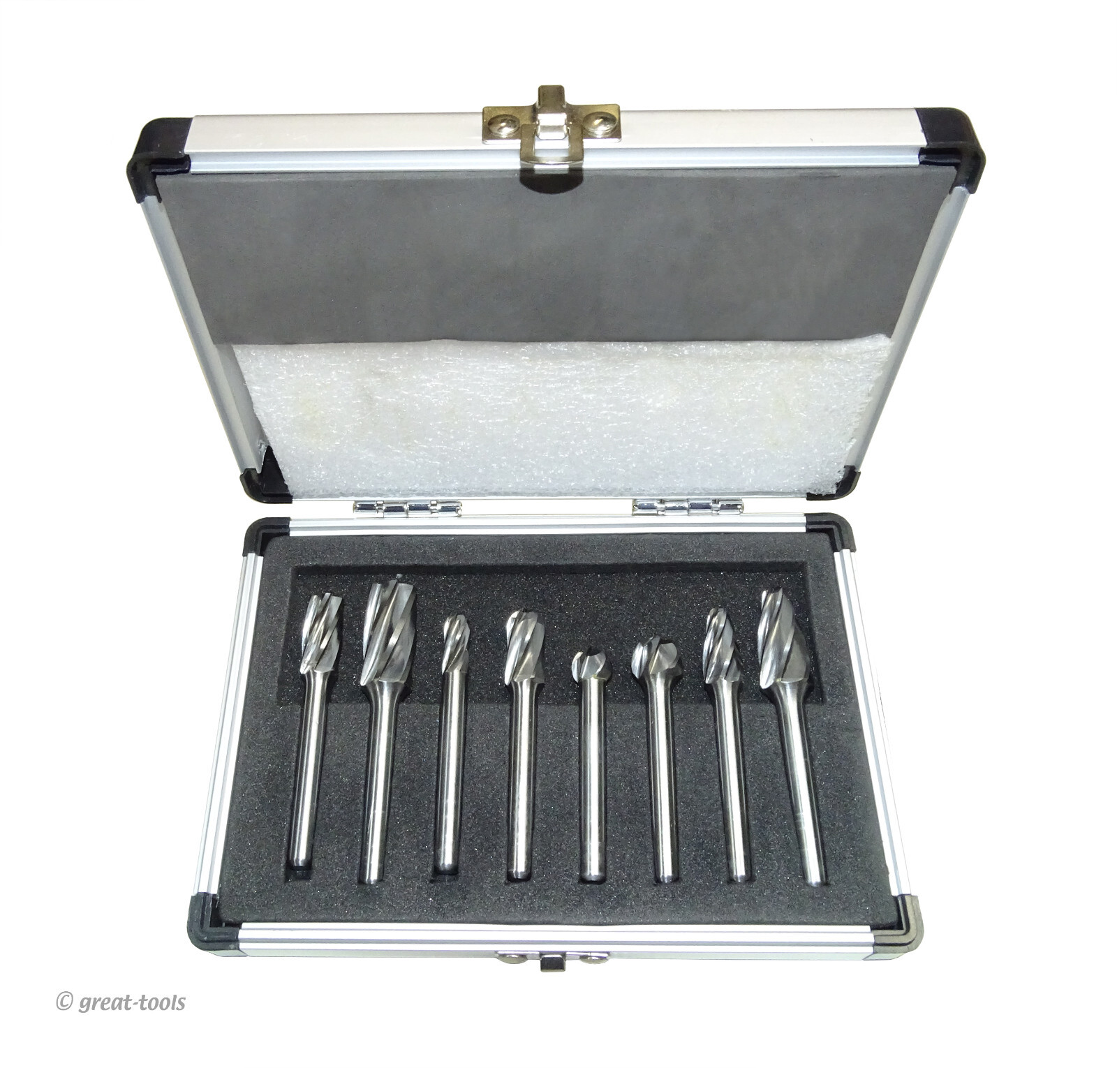 1/4” 8-pc NON-FERROUS CARBIDE BURR SET – nf burrs for aluminum die grinder bit