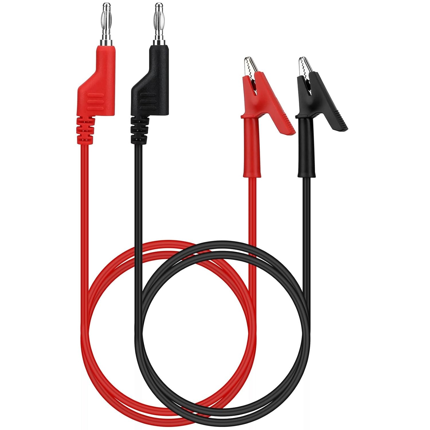 SWANLAKE 2-Piece Banana Plug to Alligator Clip Test Leads, 1000V 2PCS, Red