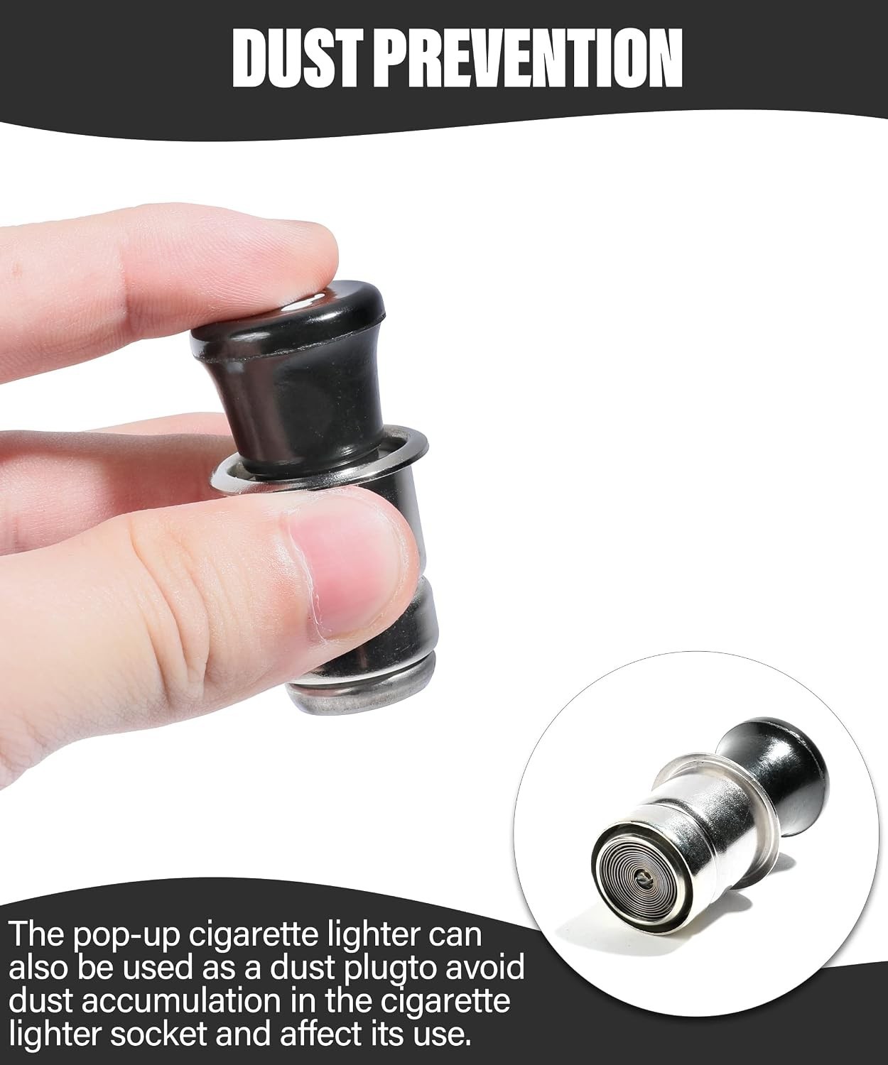 Pop-Out Car Cigarette Lighter 12V Plug Replacement Auto Accessory Fits Most V...