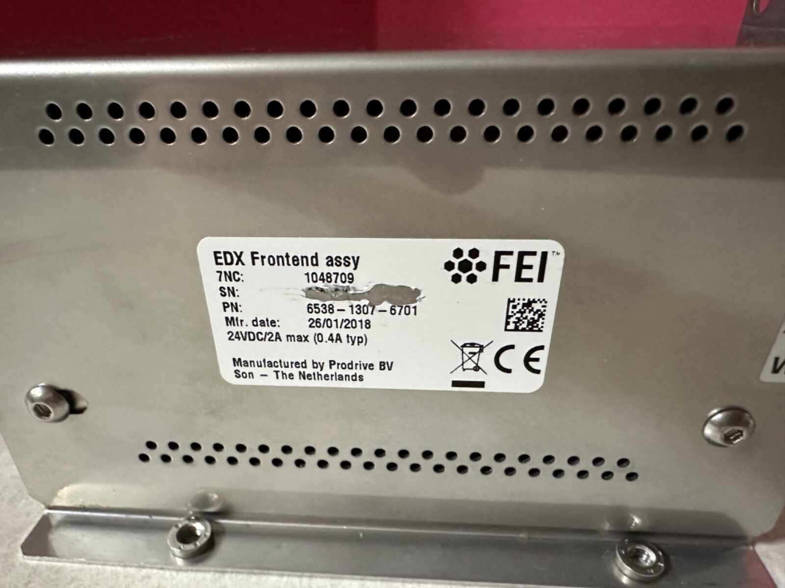 AS IS UNTESTED FEI EDX Frontend assy 6538-1307-6701