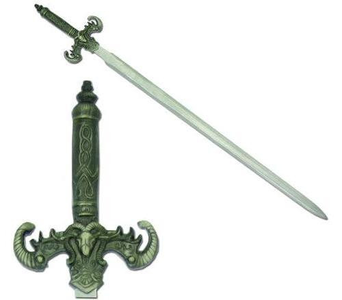 Ram Head Fang Sword with Leather Sheath