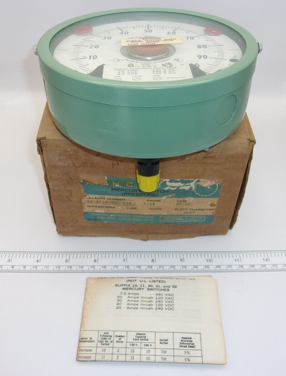 Ashcroft 62-4319-A20-02R Pressure Switch 0-100psi 120/240v-ac, 1051A