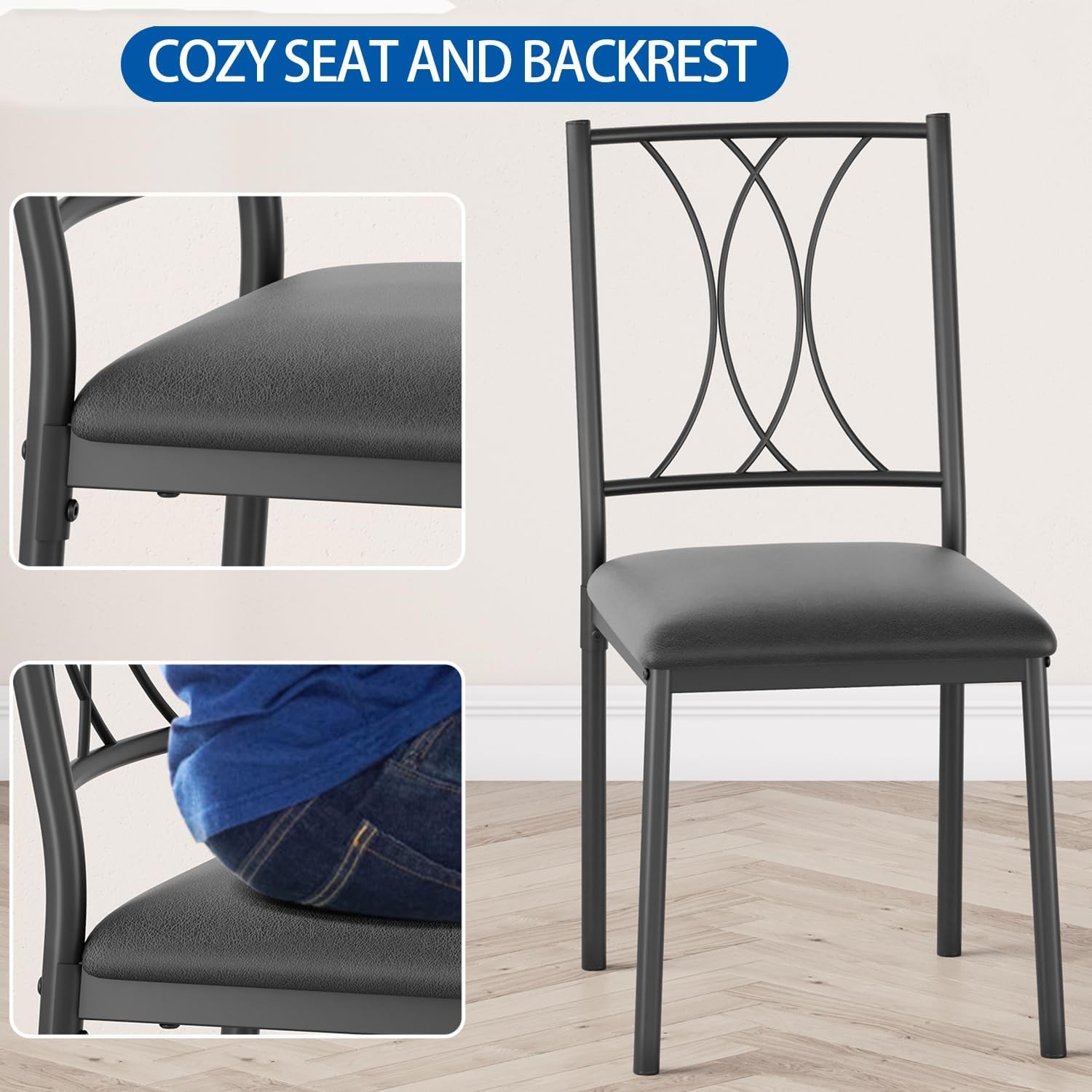 Dining Table Set 2 Square Dinner Table Sets W/ 2 Upholstered Chairs Small