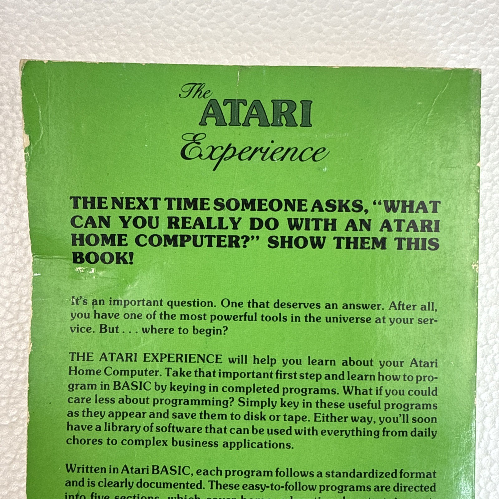 1983 The Atari Experience for Atari 400/800, etc. Datamost RARE Book