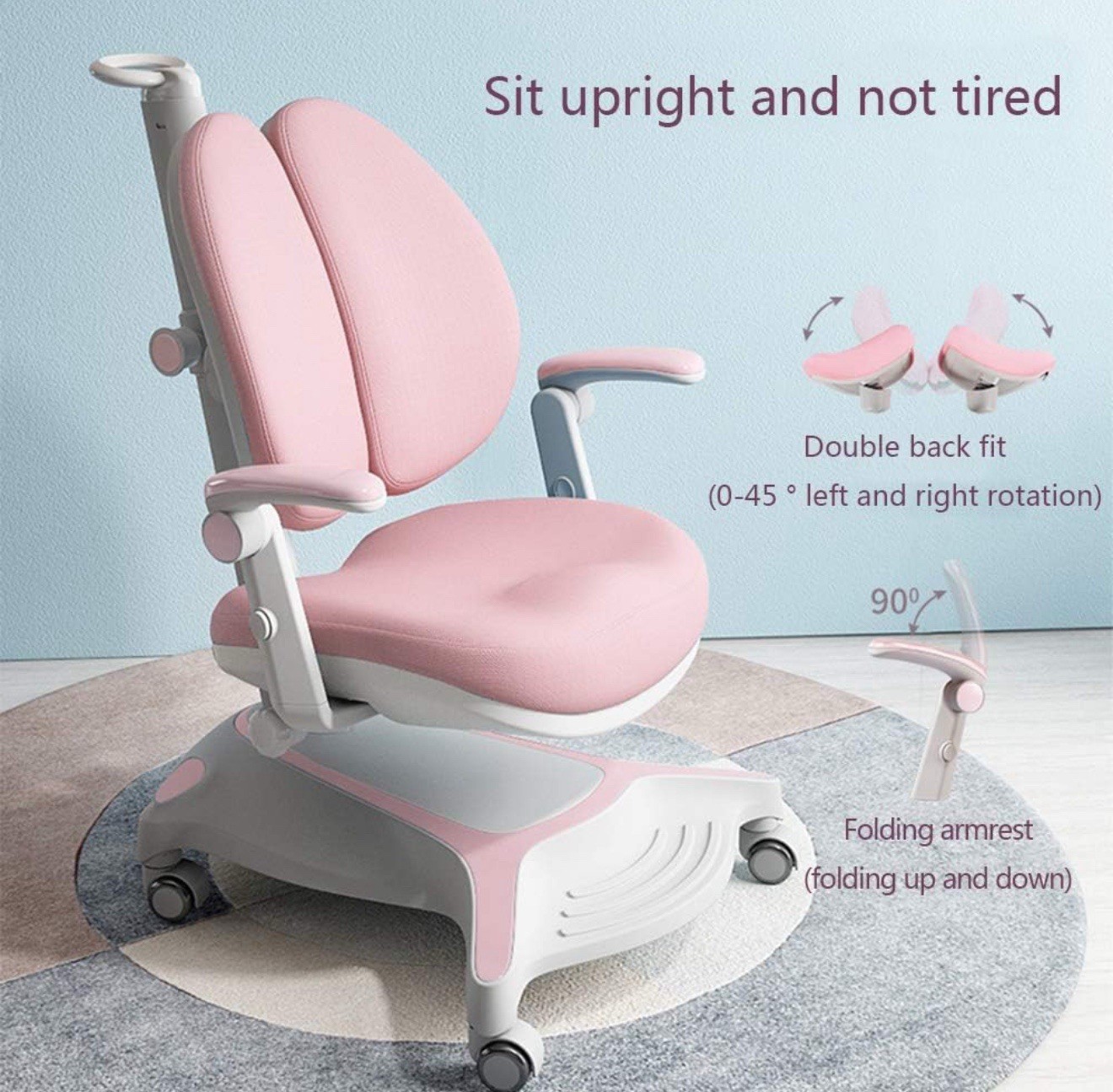 Ergonomic Pink Office Chair for Home and Office Bedroom Study Desk Chair