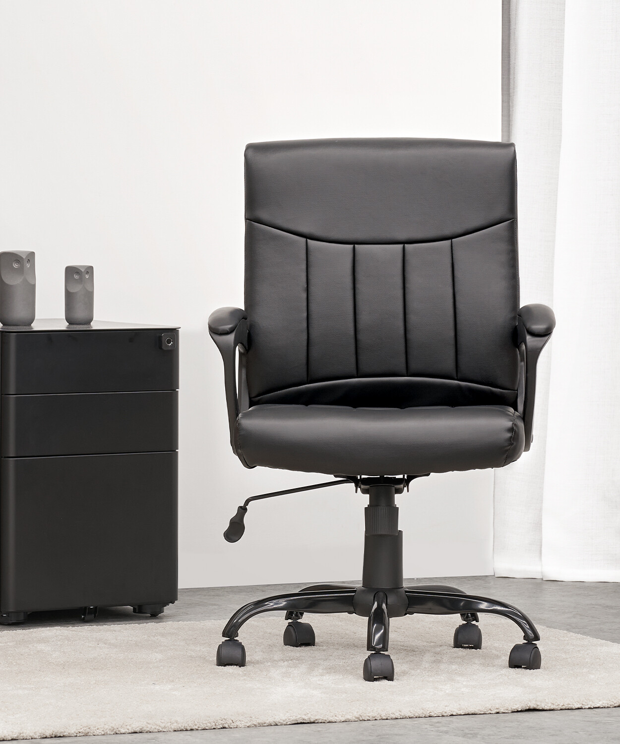 CLATINA Office Executive Chair Ergonomic Swivel PU Leather Armrest Computer Home