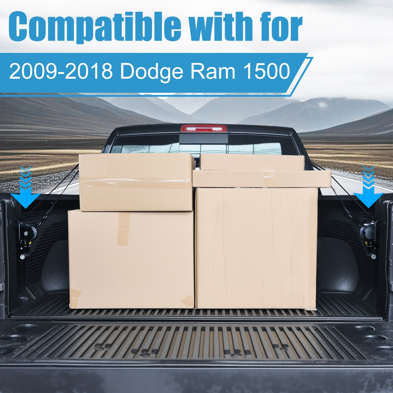 Auto Retract Securing Strap For Dodge Ram 1500 2009-2018 Retract Tie Down Straps