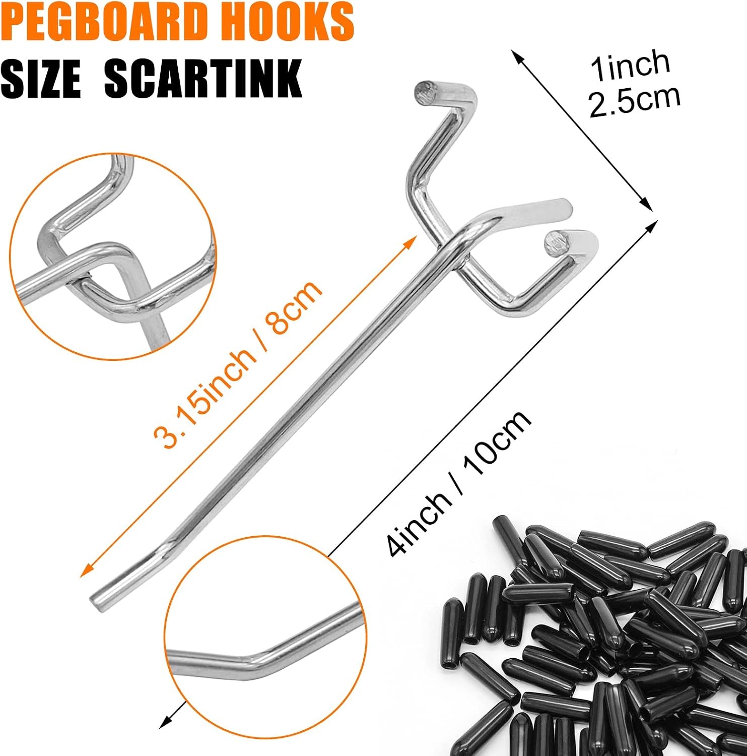 Pegboard Hooks Pegboard Accessories,4 Inch,Pegboard Organizer Kit for Garage Org