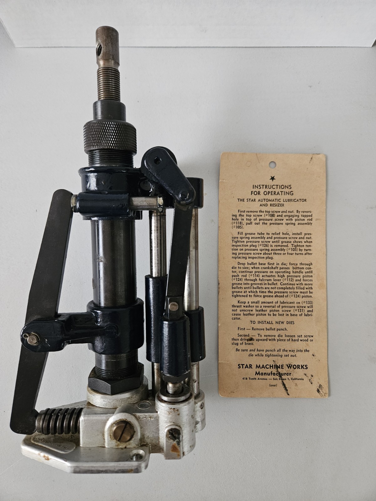 Star Machine Works Lubricator & Sizer w/ 13 sicks of GAR-ALOX 2138F Bullet Lube