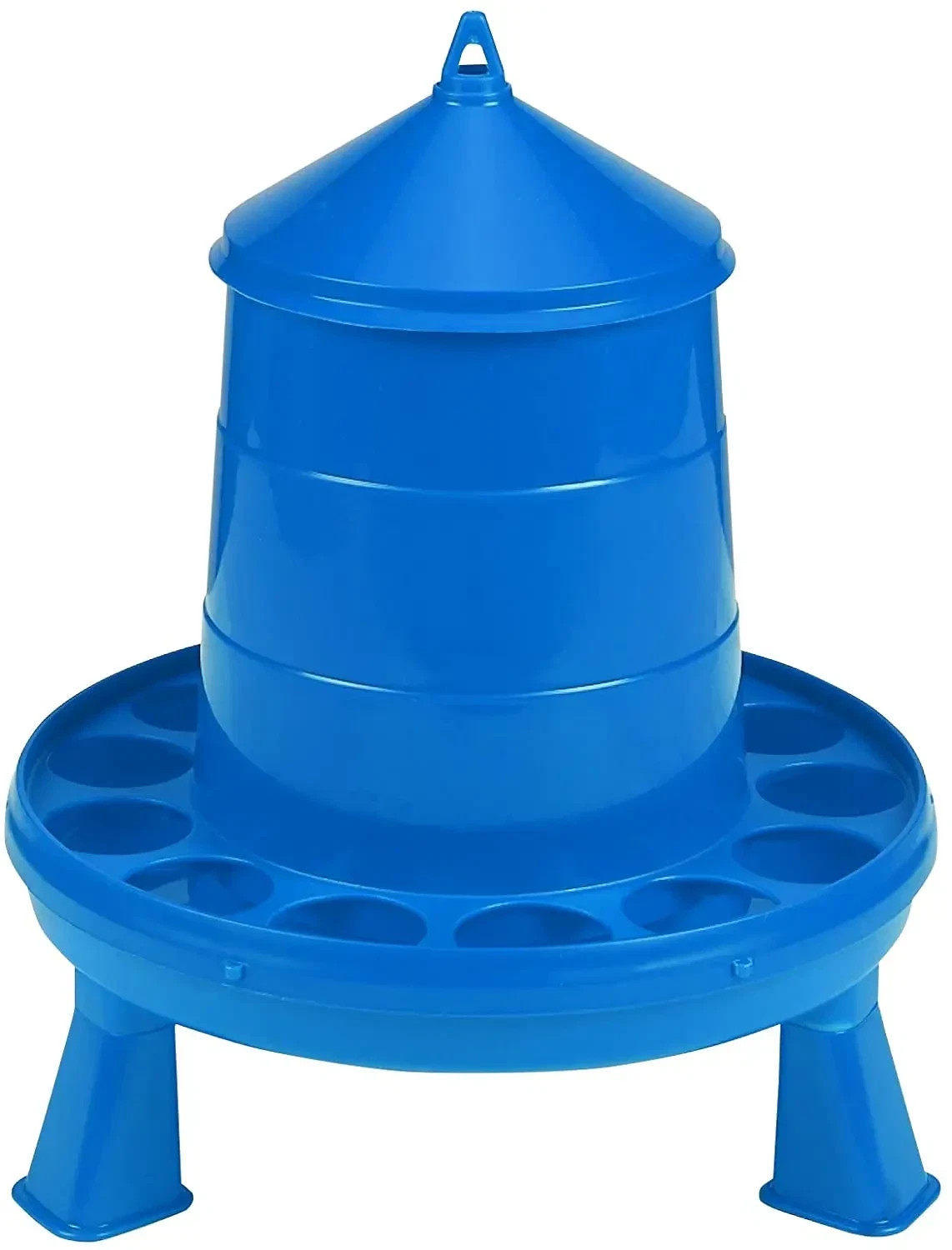 Miller Double-Tuf 4 lb Poultry Feeder with Legs Chicken Feed Dispenser Blue
