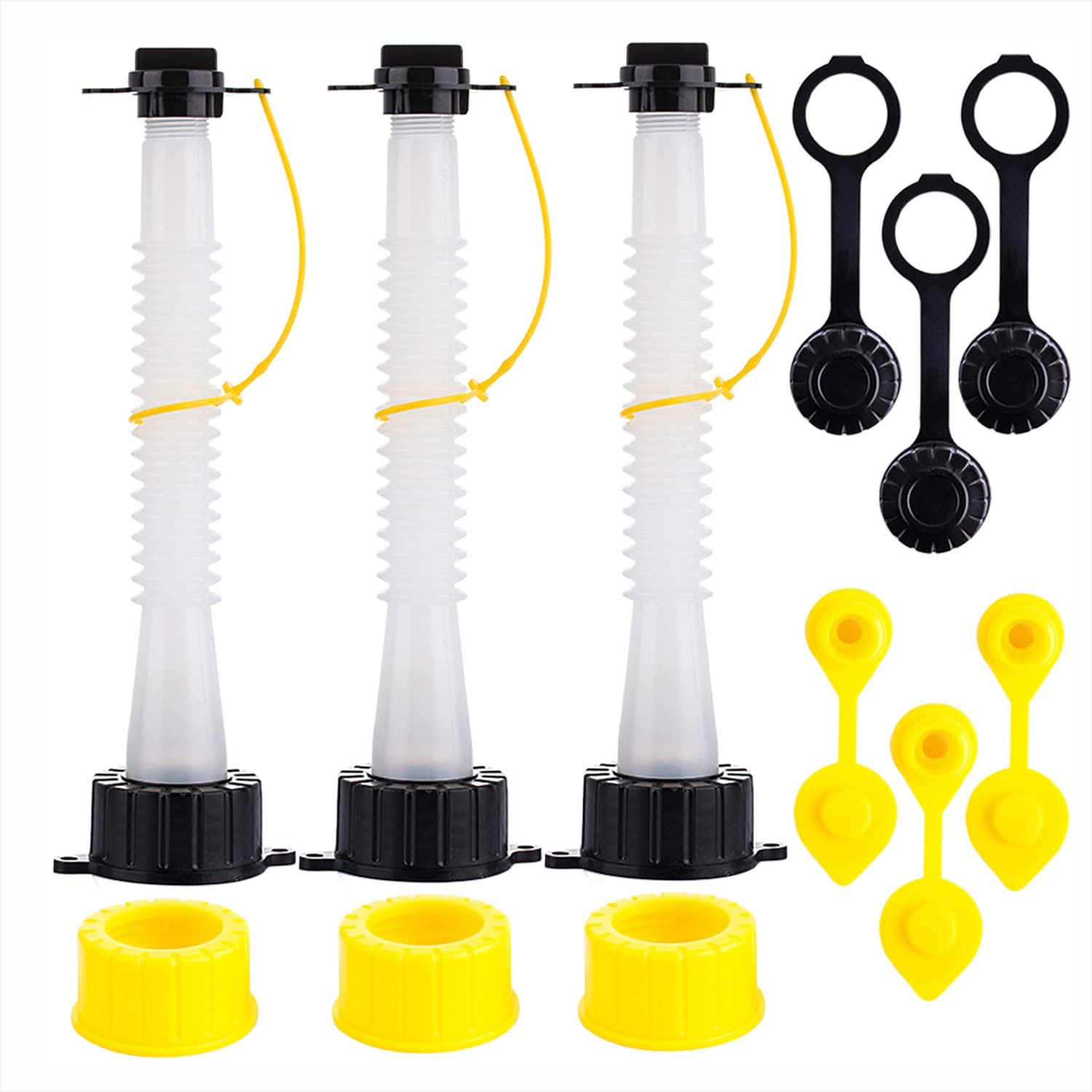 Gas Can Spout Replacement Improved Design Flexible Pour Nozzle Kit Yellow