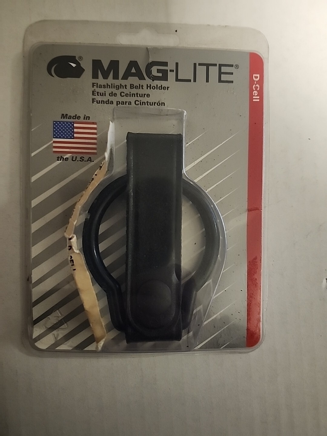 Mag-Lite D Cell Flashlights Belt Holder w/Black Leather Belt Loop ASXD036 New