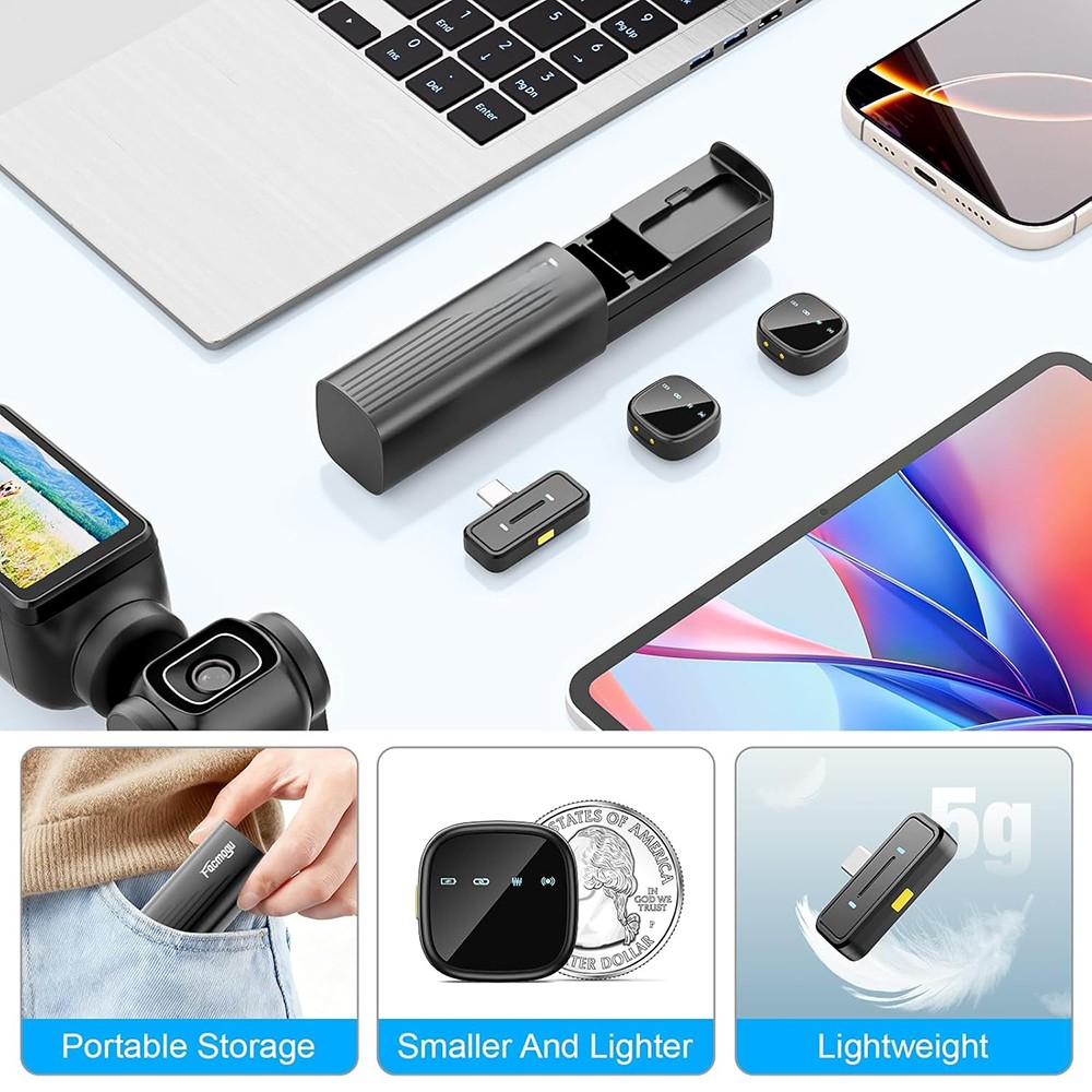 K26 AI Noise Reduction Wireless Lavalier Mic for iPhone 15/16/17 & Android