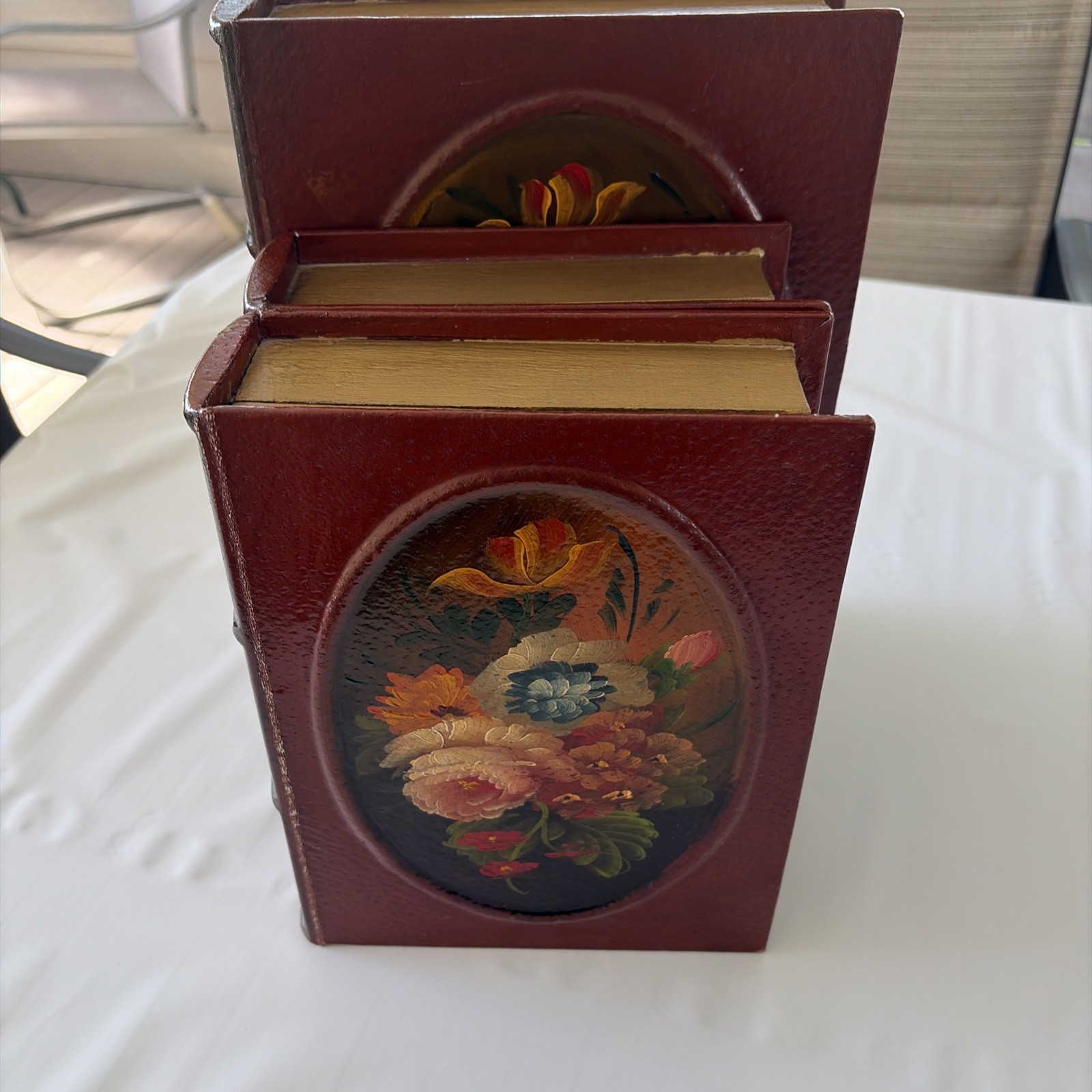 Lot of 3 Vintage Faux Book Storage Box Decorative Wooden Hidden Compartment