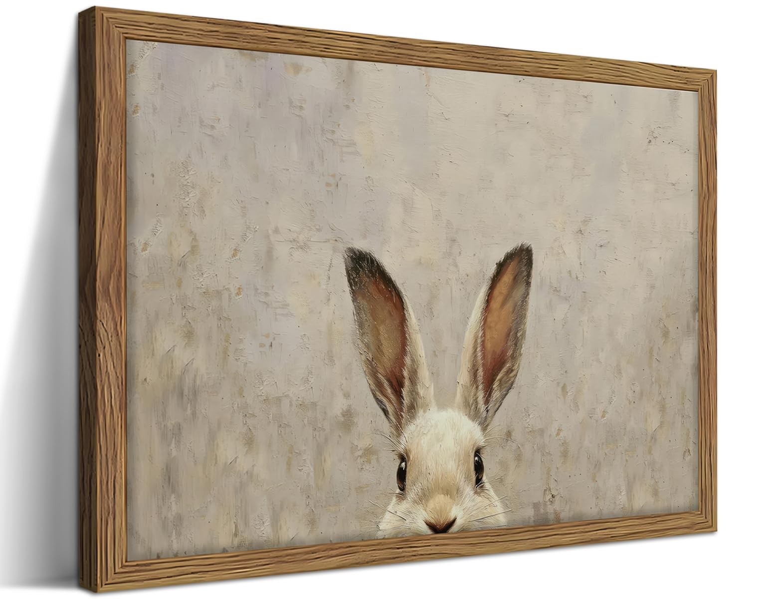 Vintage Framed Wall Art, Easter Bunny Decor 16"L x 12"W,