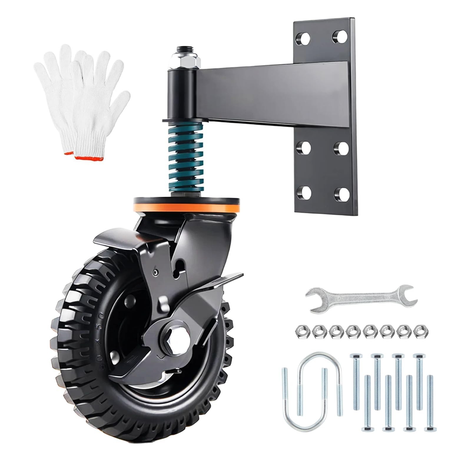 Gate Wheel 8inch with Brake Heavy Duty Fence for Metal Tube Gate Wooden Gate ...