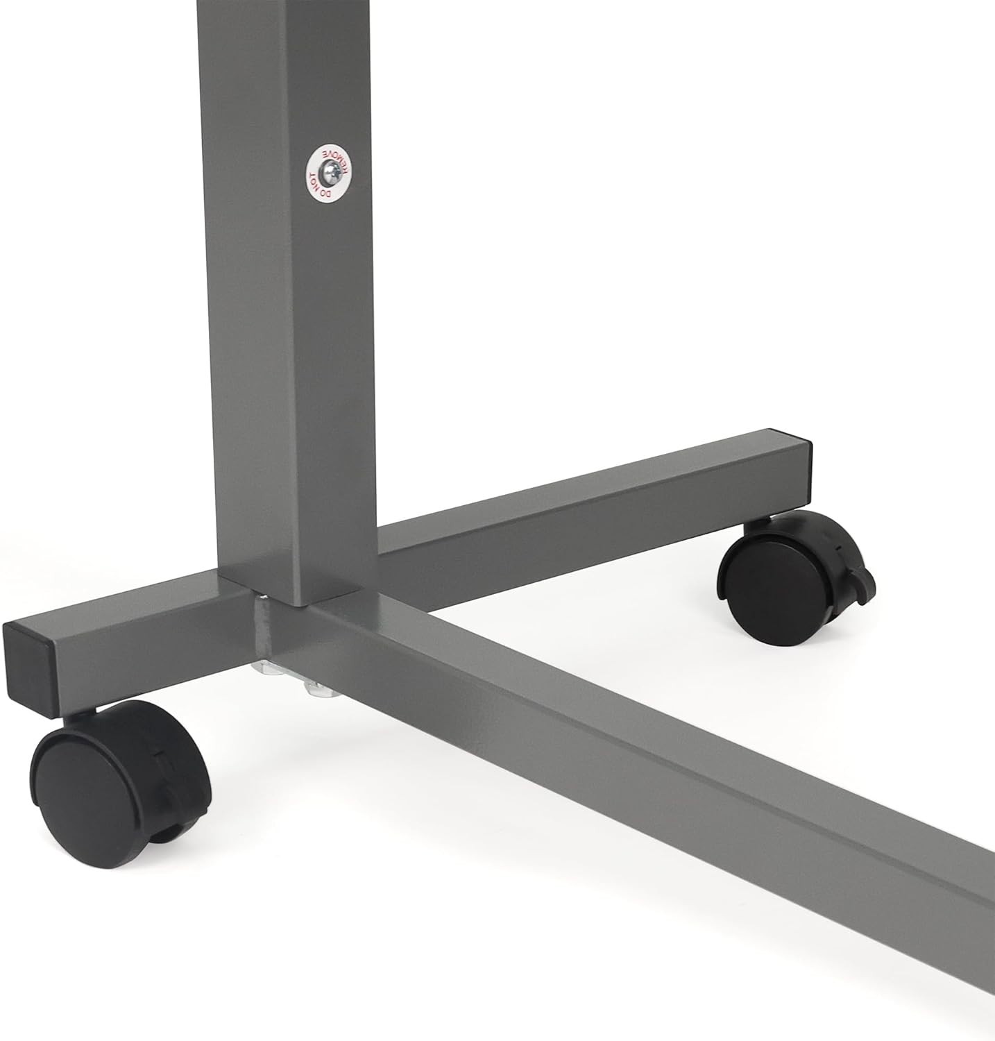 Vaunn Medical Adjustable Overbed Bedside Table with Wheels Black