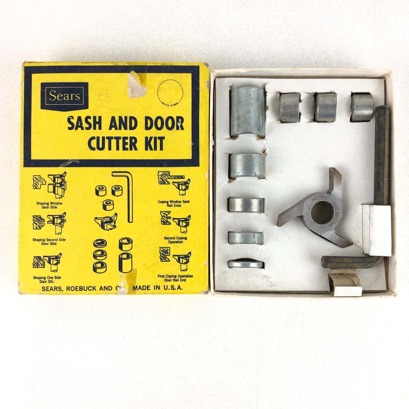 Craftsman Sash and Door Cutter Kit Stile Coping Rail Made in USA Sears 9 2407