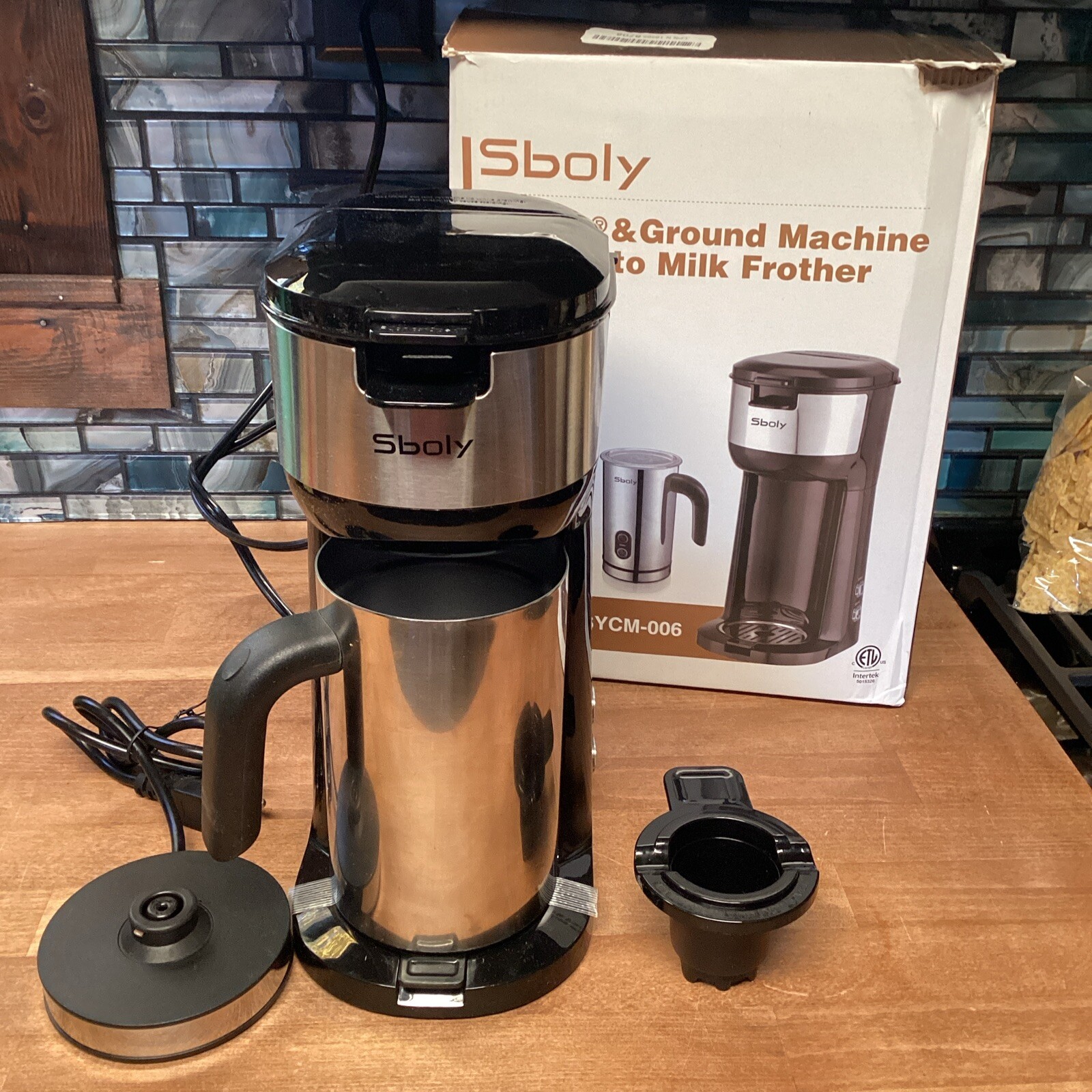 Sboly Single Serve Coffee Maker&Milk Frother for K-Cup SYCM-006 For Parts No Lid