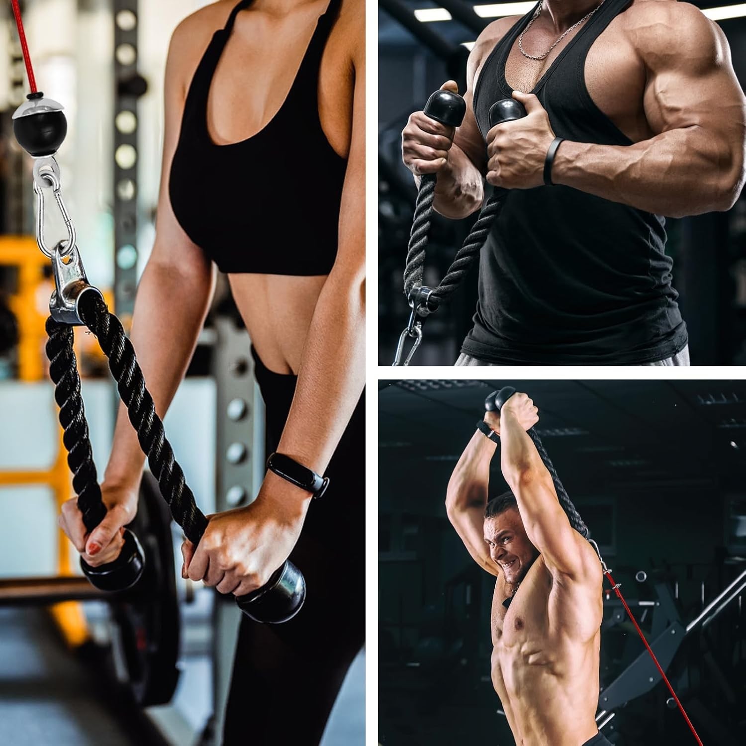 Home Gym Cable Machine Pulley System - Black