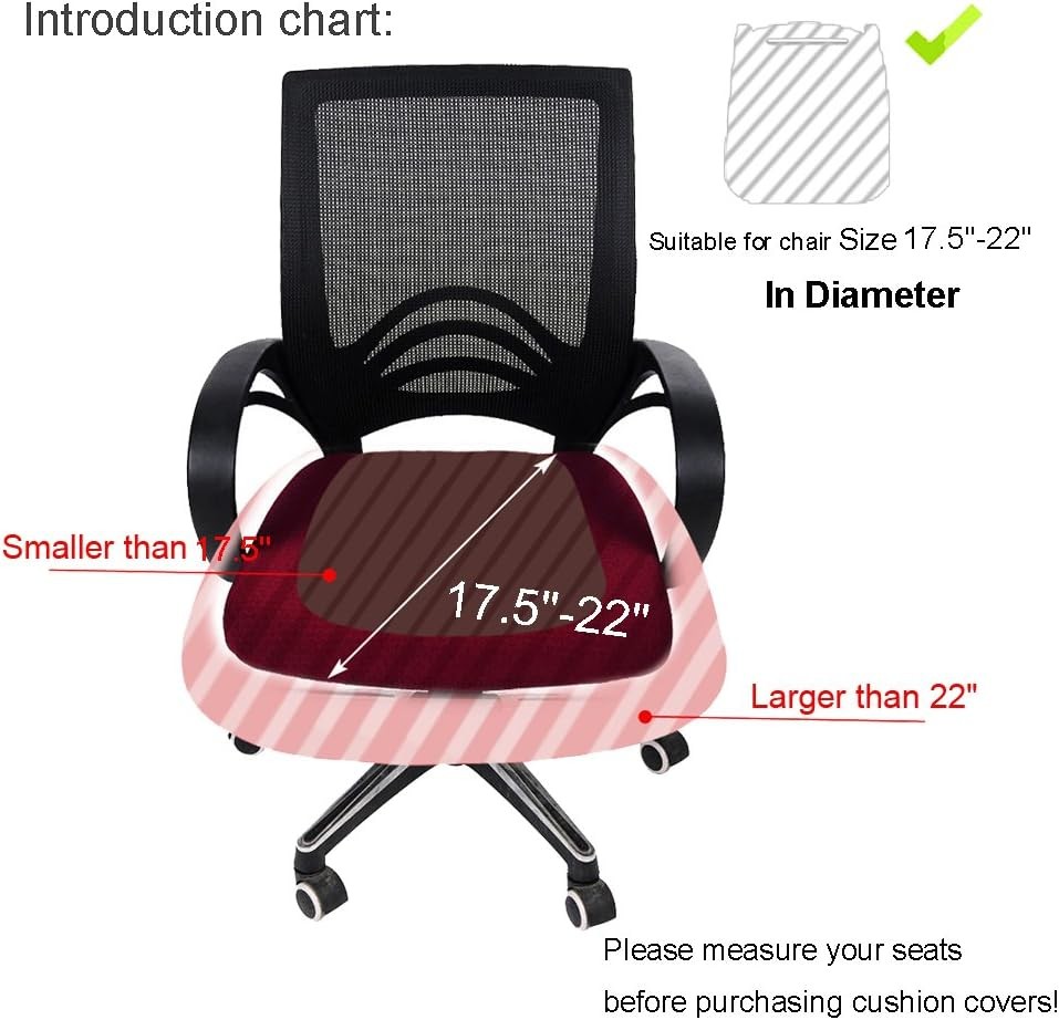 Smiry Stretch Jacquard Office Computer Chair Seat Cover, Black