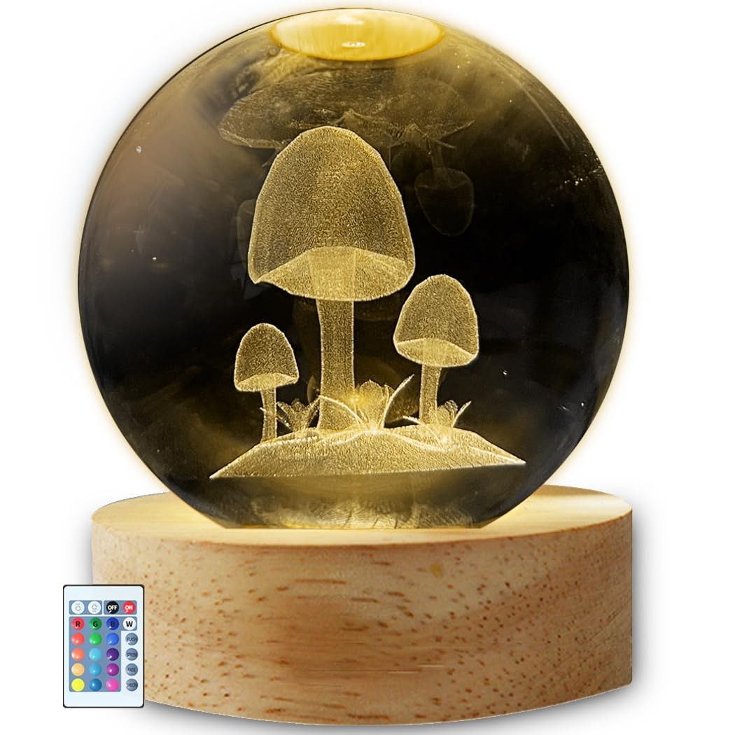 Mushroom Décor Night Lamp Gifts, Small Mushrooms Desk Light Decor for Women T...