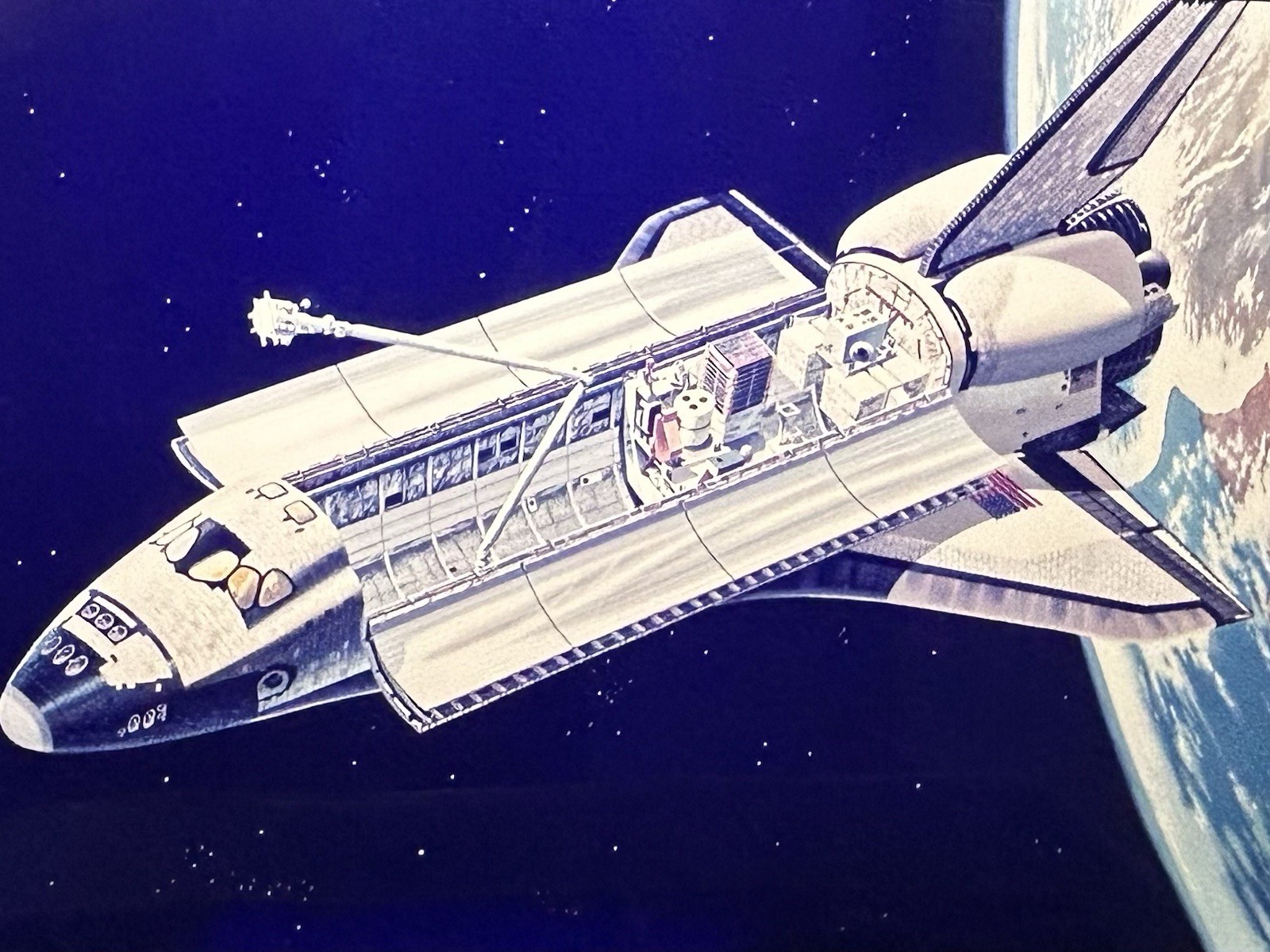 1982 NASA KSC Space Shuttle Orbiter Cargo Payload Bay Presentation Transparency