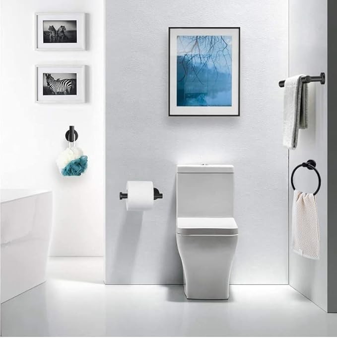 Matte Black 10-Piece Complete Bathroom Accessory Set Towel Bar & Hardware Kit