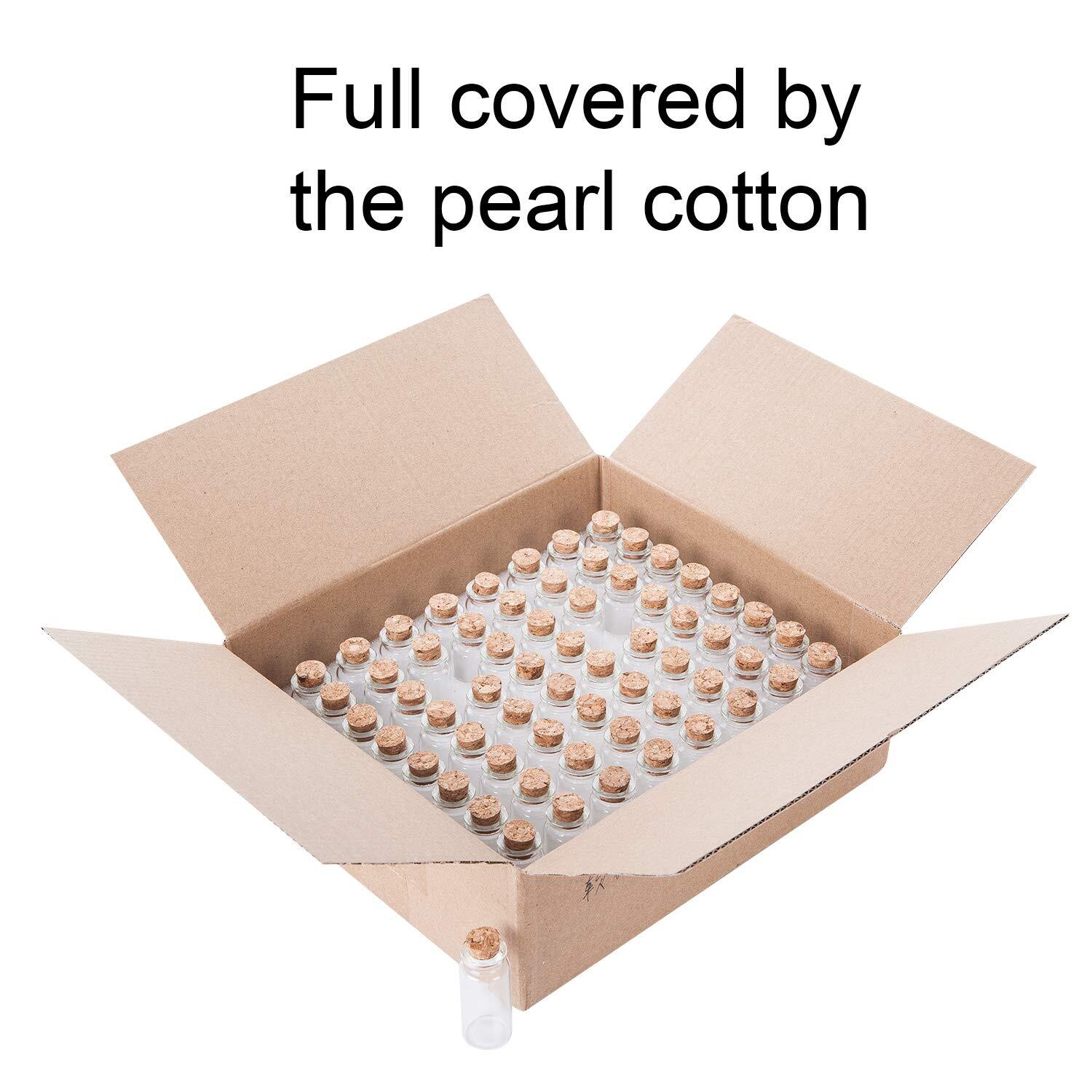Brajttt 64PCS Cork Stoppers Glass Bottles,10ml Storage Container