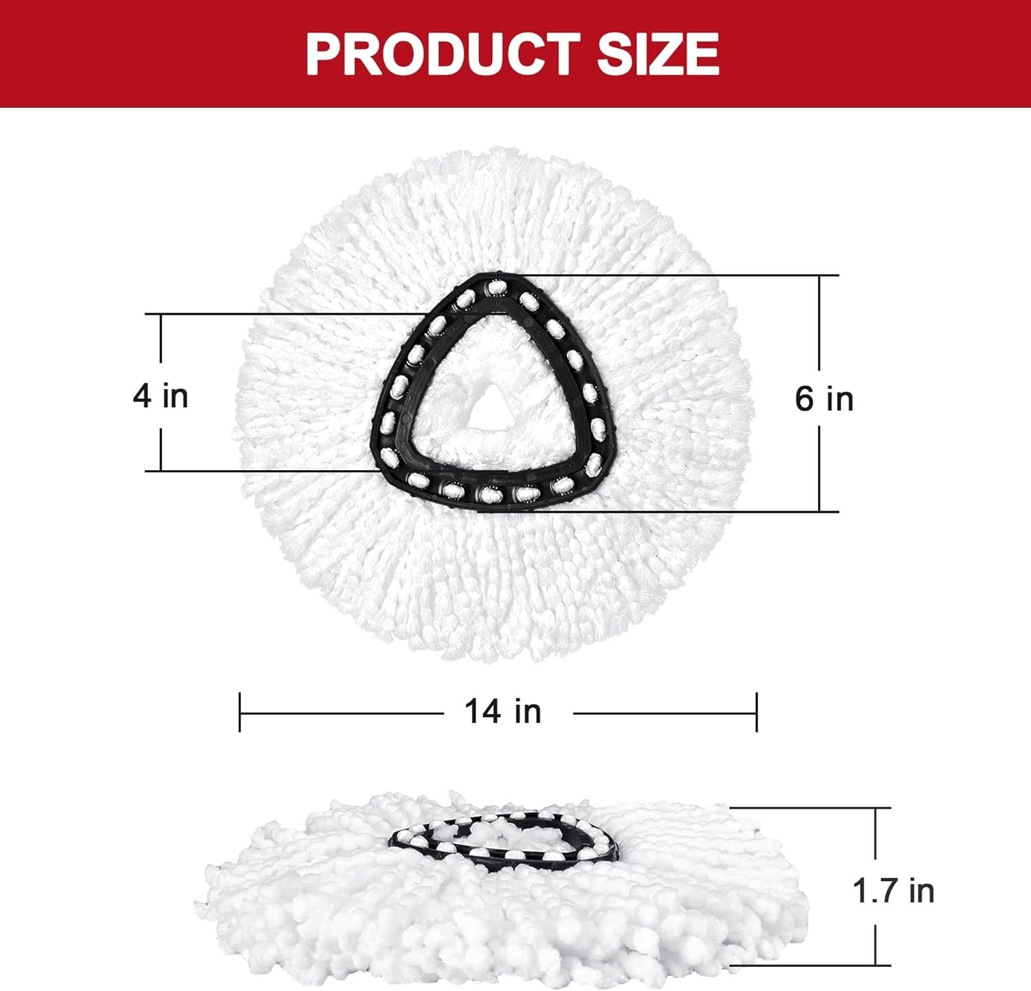 3 × Replacement Microfiber Mop HEAD For O-Cedar Spin Mop Easy Clean Wring Refill
