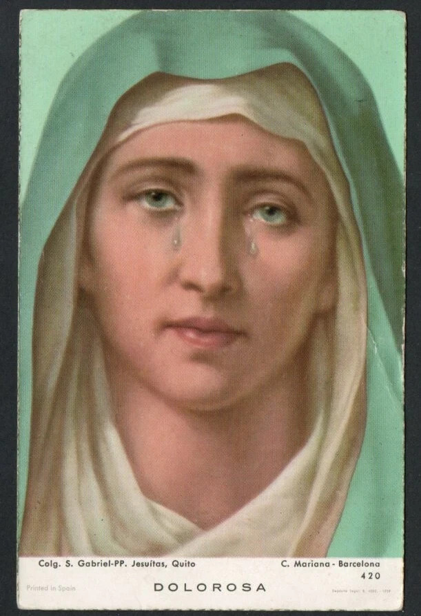 Holy card de la Virgin Dolorosa santino image pieuses estampa