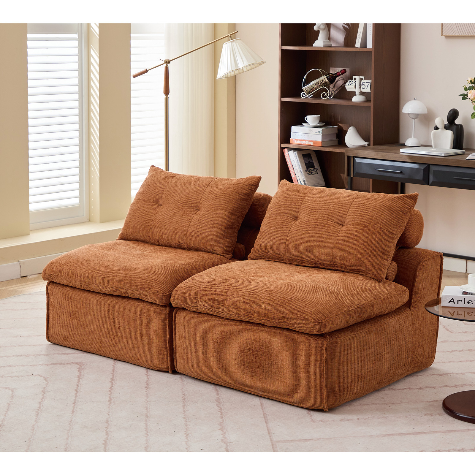 [NEW ARRIVED] [VIDEO PROVIDED]Modular Sofa,No Armrests,At will DIY,Soft Chenille