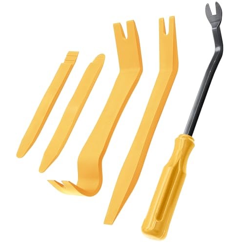 Car Trim Removal Tool Kit, 5 Pcs Auto Clip Removal Pry Tool for Door yellow