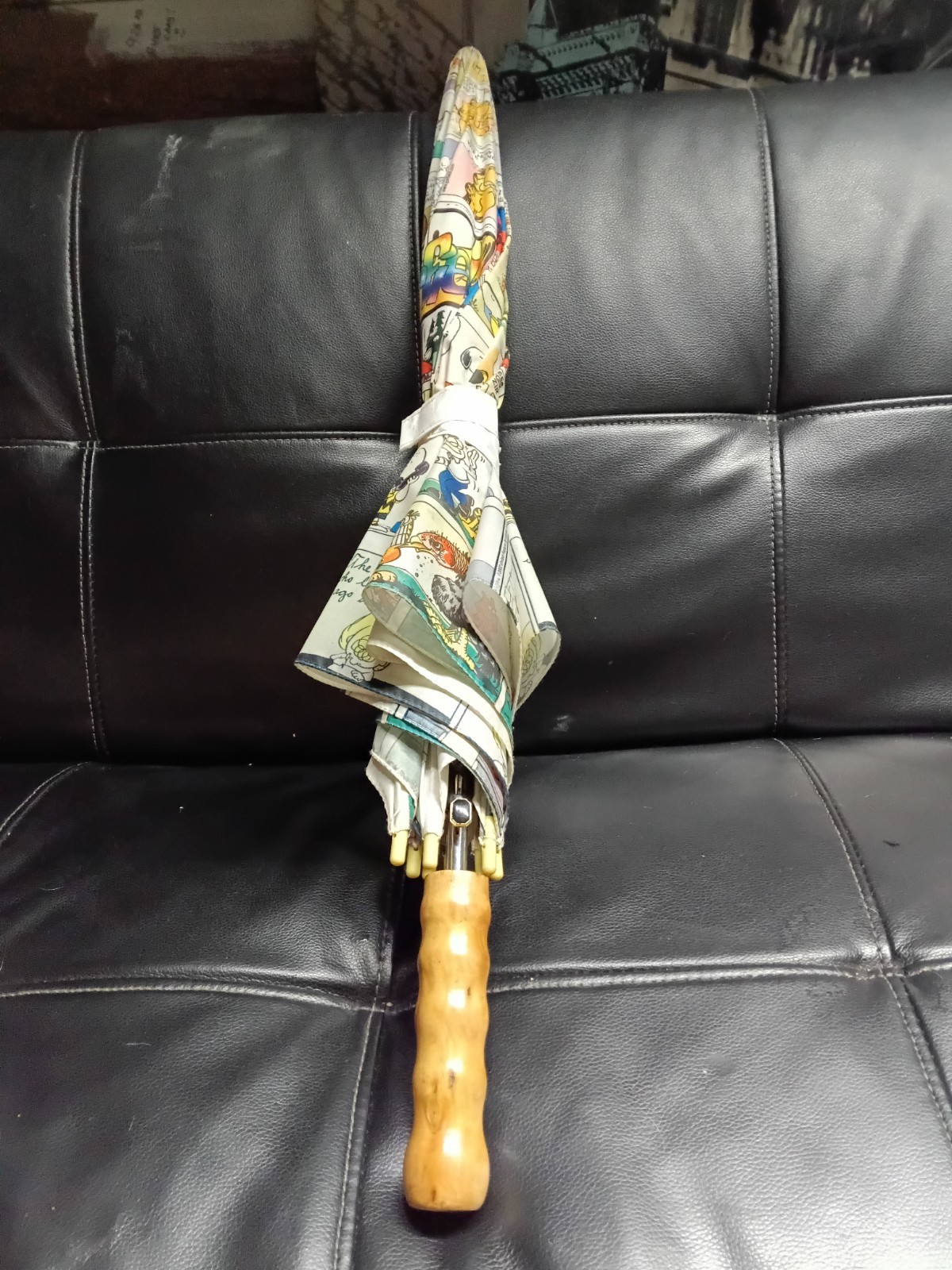 Herald-Journal Comic Strip Print Umbrella White