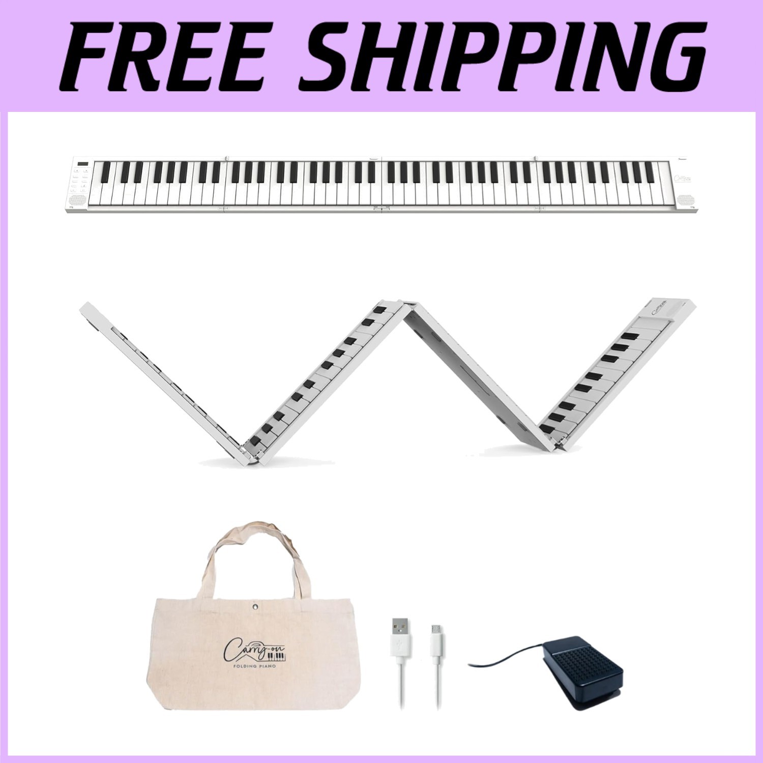Folding Digital Piano w/ Rechargeable Battery