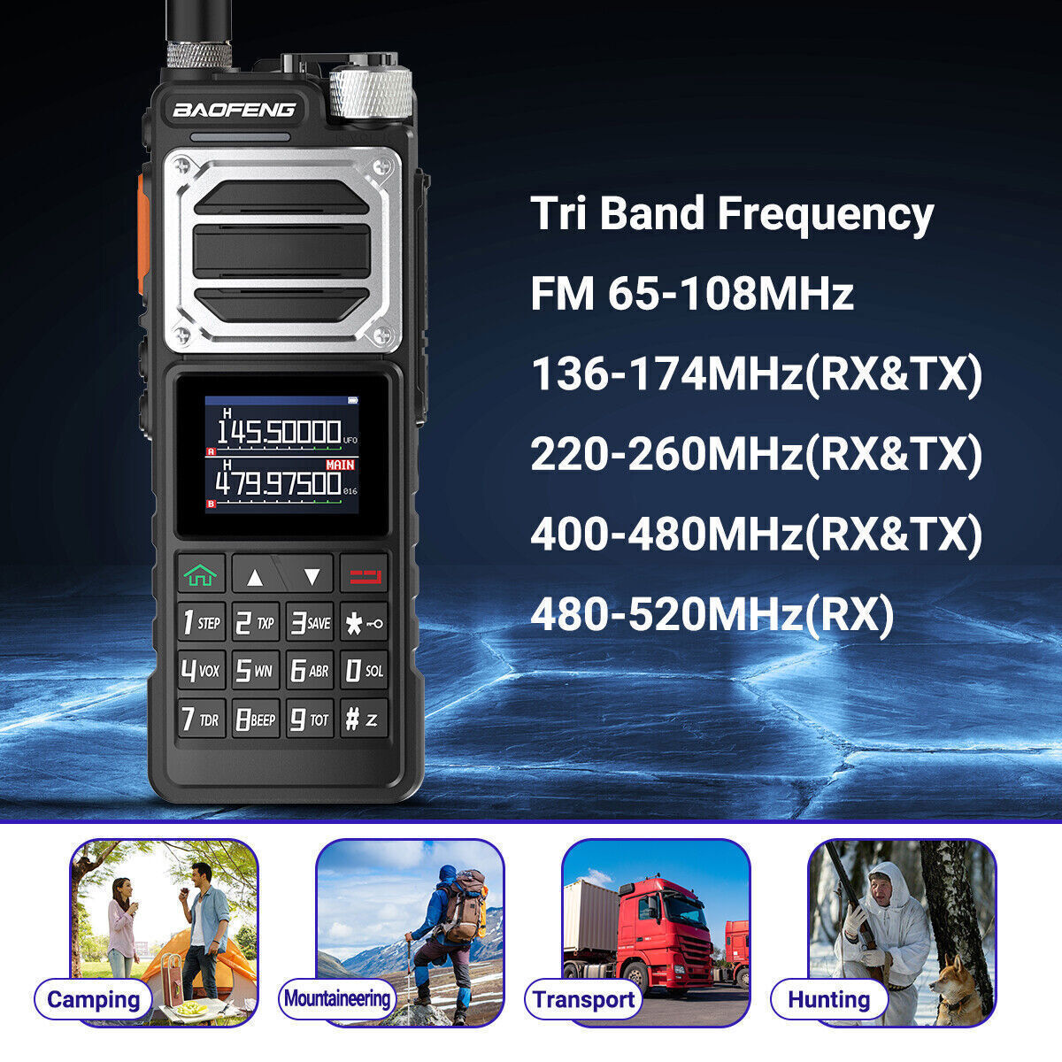US Baofeng UV25 Walkie Talkie Long Range Tri-power Two Way Radio+48cm Antenna X2