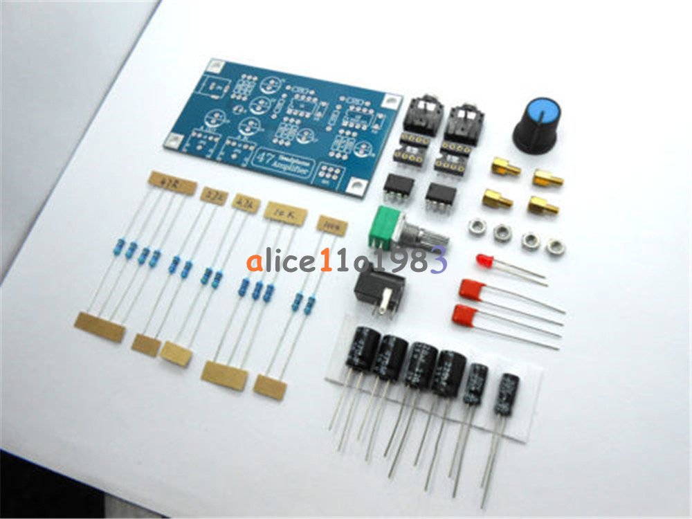 Portable Headphone Amplifier Board Kit AMP Module Kit For Classic 47 DIY + Case