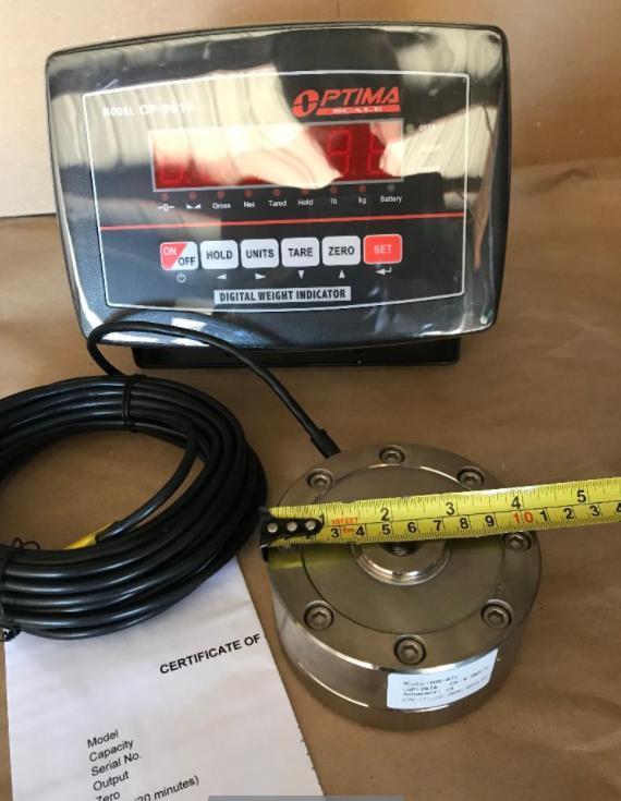 Compression Scale 5000 x 1 lb with Low profile Load cell, Indicator Portable